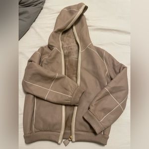 Hermes style leather jacket